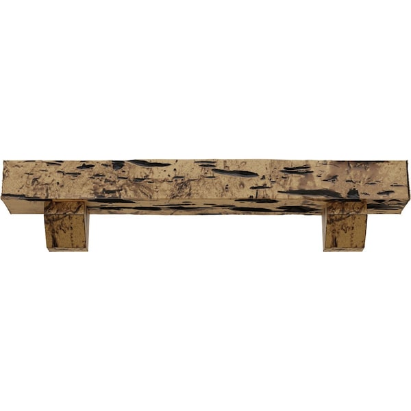Pecky Cypress Faux Wood Fireplace ManteL W/Ashford Corbels, NaturaL Golden Oak, 6H X 10D X 48W